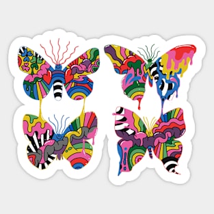 Crazy Patterned Butterflies Sticker